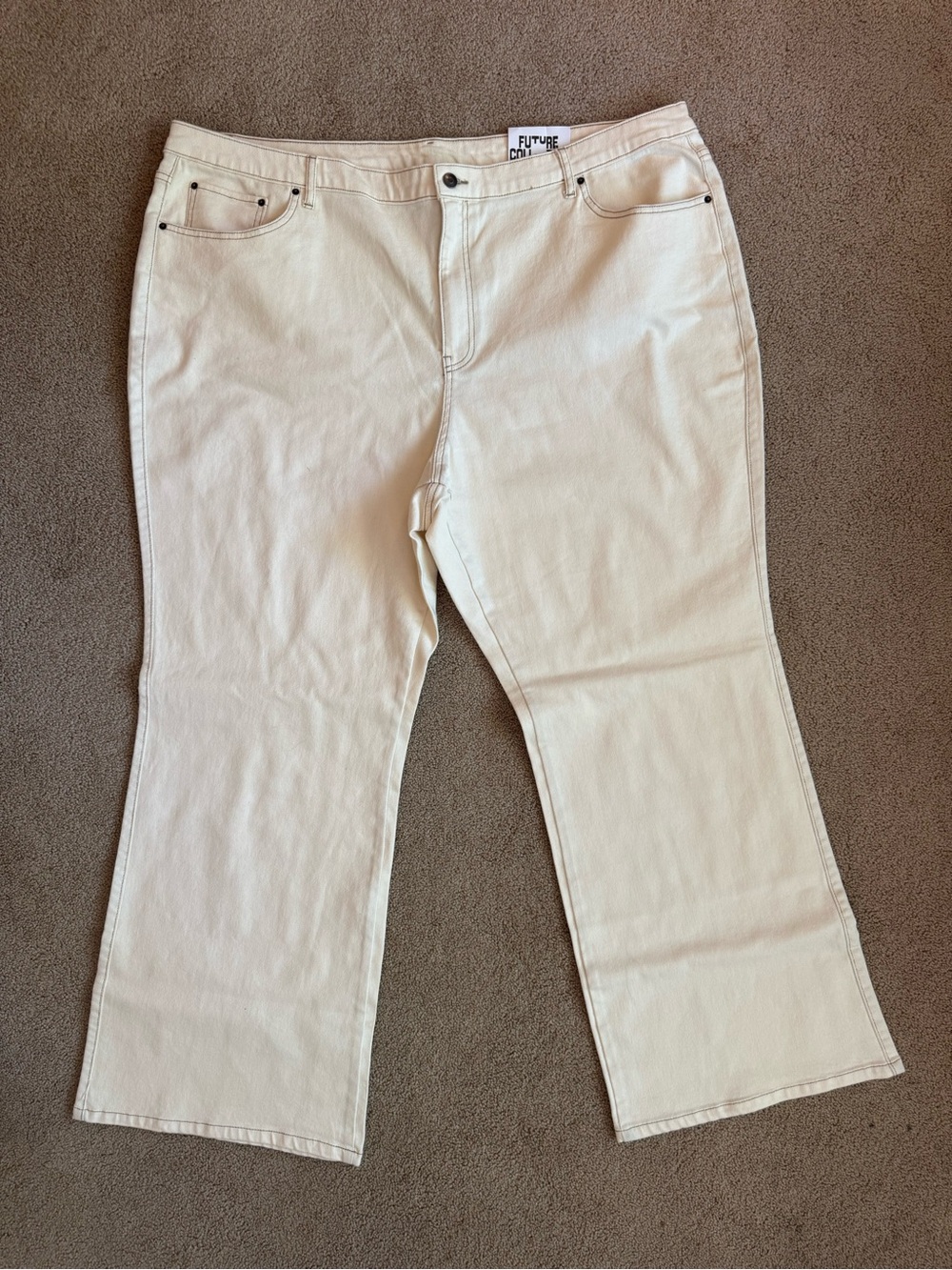 Future Collective Women’s Cream Flare-Leg Jeans
